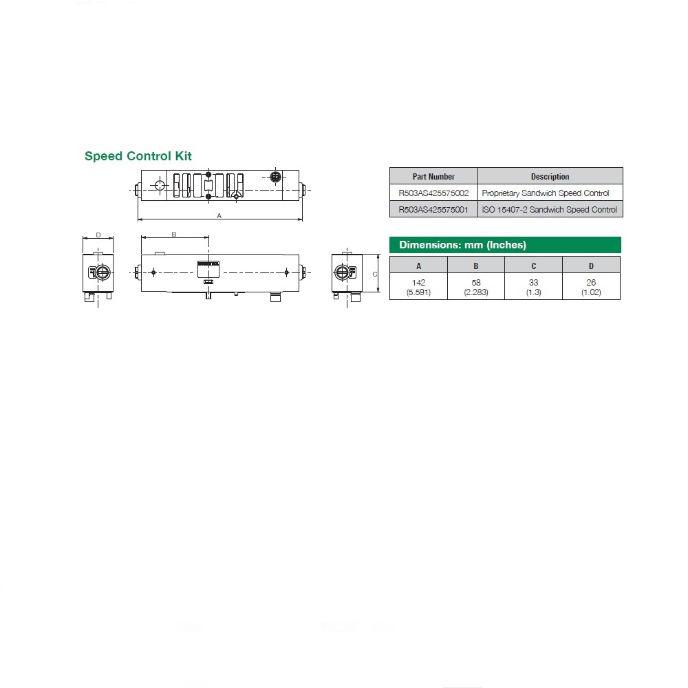 R503AS432940001 NUMATICS/AVENTICS SANDWICH SPEED CONTROL 503 SERIES (ISO 15407-1)